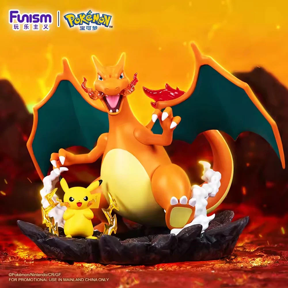 Diorama Dracaufeu sous licence Pokémon, vue principale